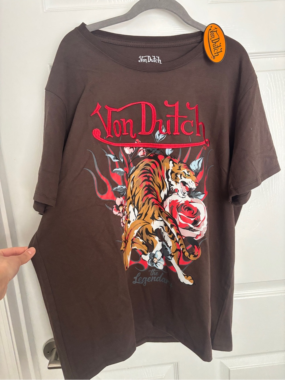 Von Dutch NWT XL Men’s Brown Graphic Tiger T-Shirt